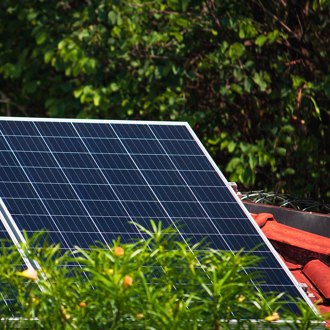 Solar panels installed on a house roof
